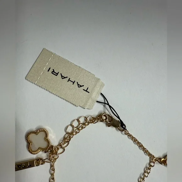 Tahari Gold Charm Bracelet with Clover Accents - Picture 3 of 3